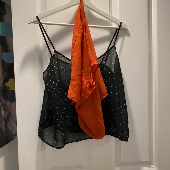 SET OF TWO american apparel chiffon tank tops S - Picture 2 of 3